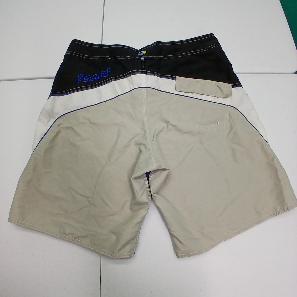 RS Surf Mens Colorblock Board Shorts Blue Black White Size 34 Swim Trunks